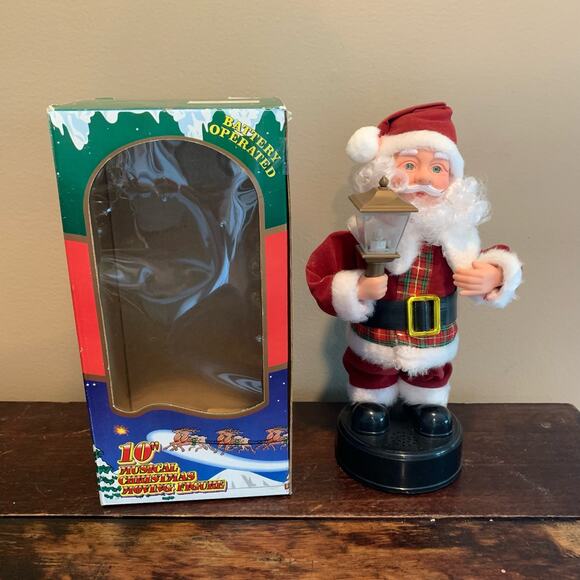 Dancing 10” Musical Santa Claus‎ Christmas Holiday Light Up VINTAGE tested - Picture 1 of 11